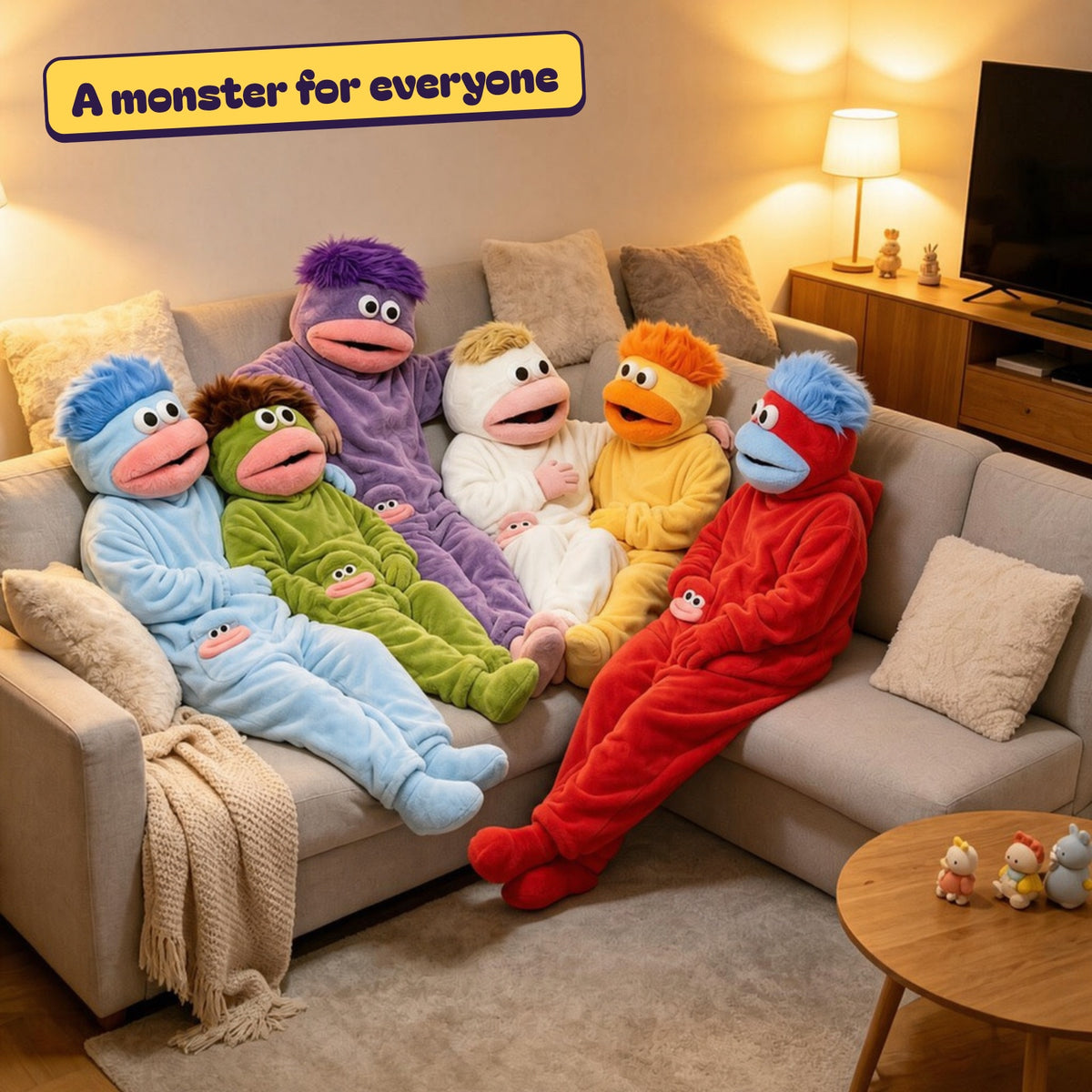 Six monsters on a sofa: a monster for everyone