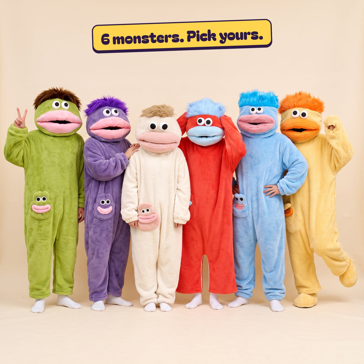 All six Chompsie colours side by side