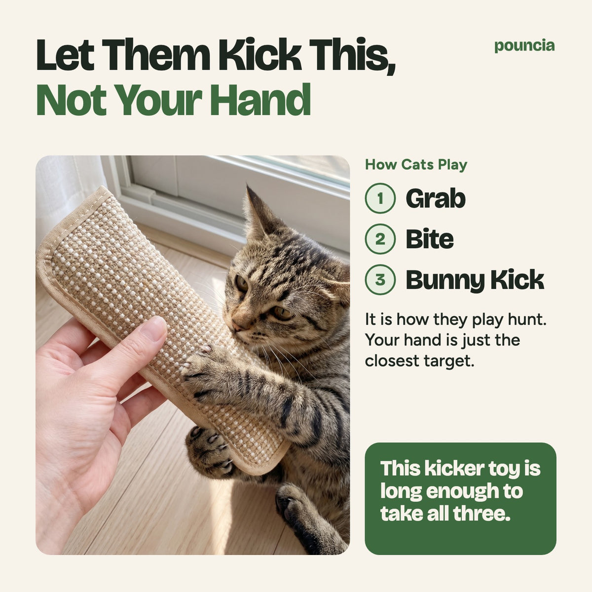 Let them kick this, not your hand: grab, bite, bunny kick