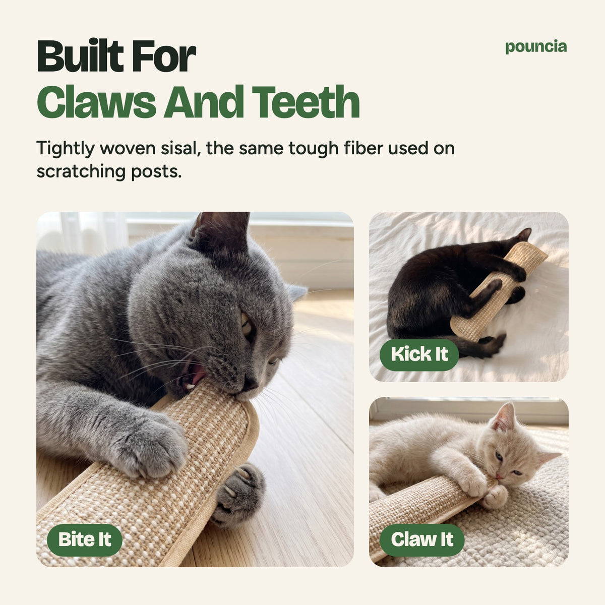 Built for claws and teeth: bite it, kick it, claw it